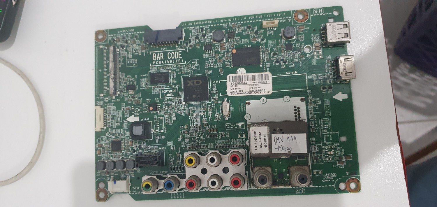 Placa principal  da tv LG 39lb5600 cód placa eax65710303(1.1)