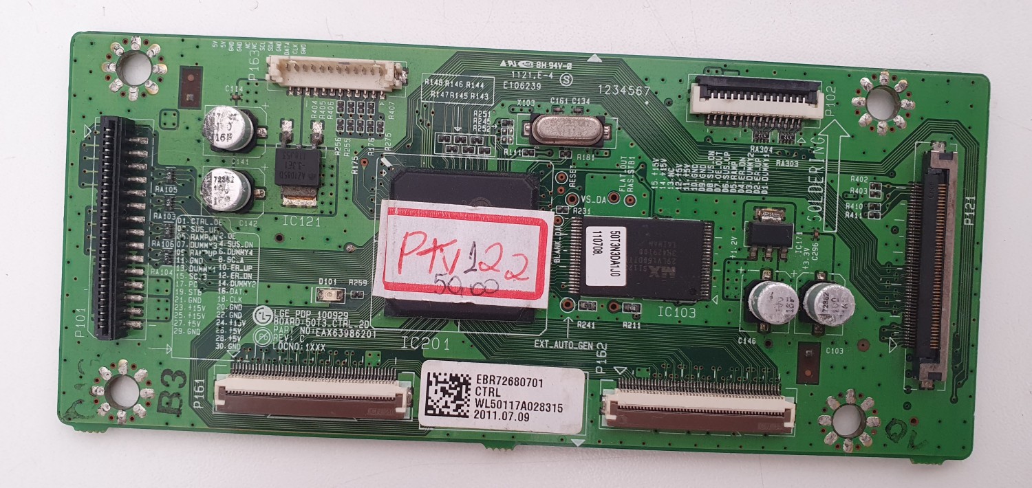 Placa  tcon  LG 50pj350 50pt250b cód placa ebr72680701 eax63986201